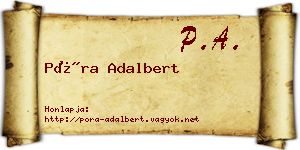Póra Adalbert névjegykártya