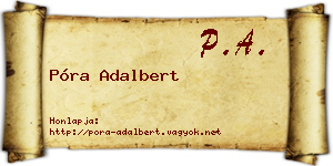 Póra Adalbert névjegykártya